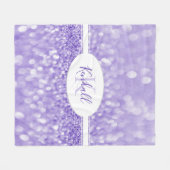 Paarse glitter Personaliseer uw trommel Fleece Deken (Voorkant (Horizontaal))