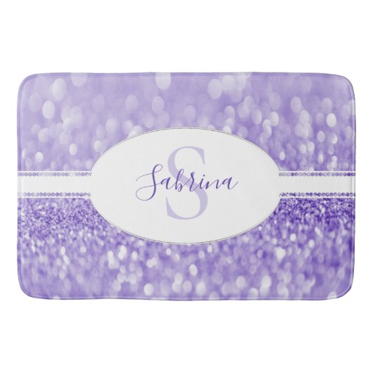 Paarse Glitter personaliseert de Bath Mat (Voorkant)
