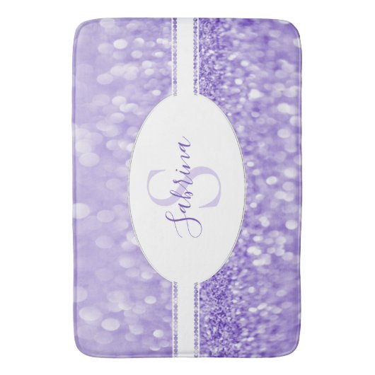 Paarse Glitter personaliseert de Bath Mat (Voorkant Verticaal)