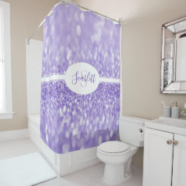 Paarse glitter personaliseert het gordijn van de S