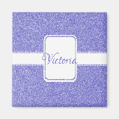 Paarse Glitter Personaliseert Magnet (Voorkant)