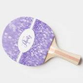 Paarse Glitter Personaliseert ping Pong Paddle Tafeltennisbatje (Zijkant)