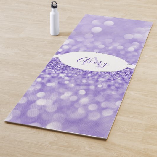 Paarse Glitter personaliseert Yoga Mat (In situ)