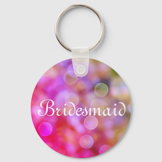 Paarse Glitter Personalized Bridesmaid Sleutelhang Sleutelhanger (Voorkant)