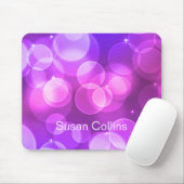 Paarse Glitter Personalized Girly Muismat (Met muis)