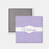 Paarse Glitter Personalized Magnet (Voorkant / Achterkant)