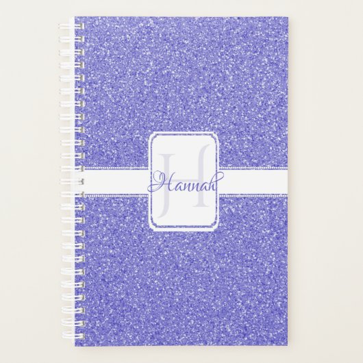 Paarse Glitter Personalized Planner (Voorkant)