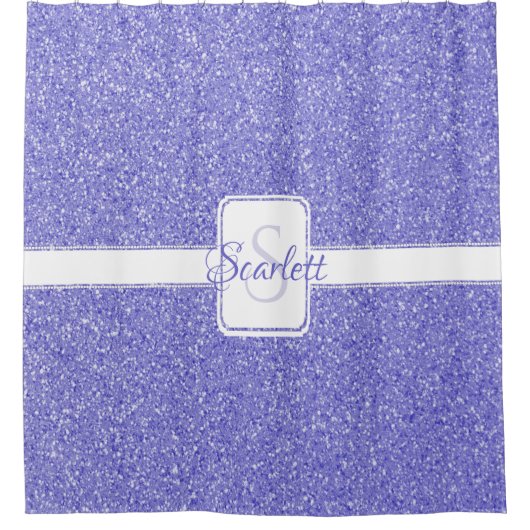 Paarse Glitter Personalized Shower Curtain Douchegordijn (Voorkant)