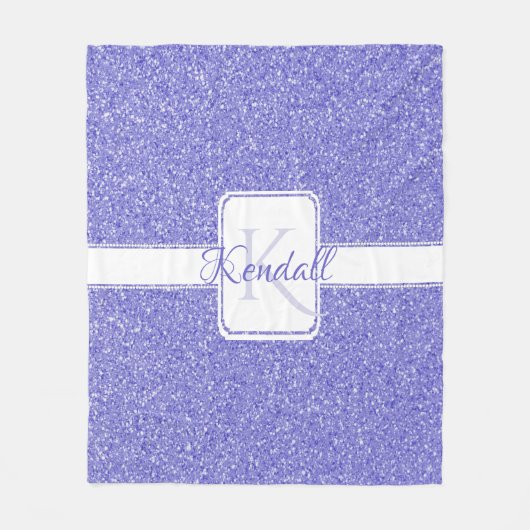 Paarse Glitter Personalized Throw Blanket Fleece Deken (Voorkant)