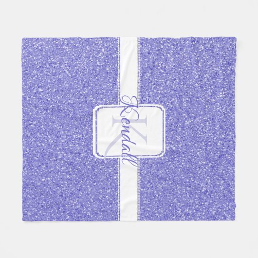 Paarse Glitter Personalized Throw Blanket Fleece Deken (Voorkant (Horizontaal))
