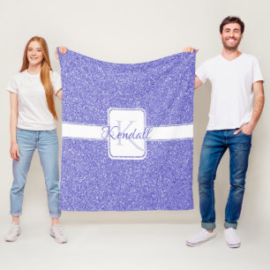 Paarse Glitter Personeelsbeugel Fleece Deken