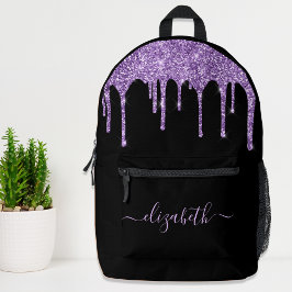 Paarse Glitter Persoonlijk Bedrukte Rugzak