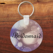 Paarse Glitter Persoonlijke Bridesmaid Sleutelhanger (Voorkant)