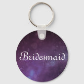 Paarse Glitter Persoonlijke Bridesmaid Sleutelhanger (Voorkant)
