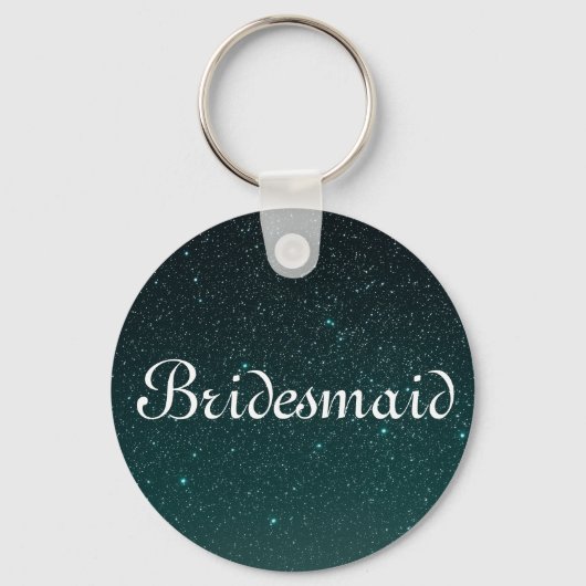 Paarse Glitter Persoonlijke Bridesmaid Sleutelhanger (Voorkant)