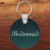 Paarse Glitter Persoonlijke Bridesmaid Sleutelhanger (Voorkant)