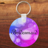 Paarse Glitter Persoonlijke Bridesmaid Sleutelhanger (Voorkant)