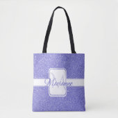 Paarse Glitter Persoonlijke Canvas tas (Voorkant)