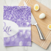 Paarse Glitter Persoonlijke keukenhanddoeken (Quarter Fold)