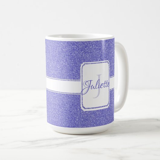 Paarse Glitter Persoonlijke koffie Mok (Voorkant rechts)