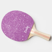 Paarse Glitter Persoonlijke naam Tafeltennisbatje (Zijkant)