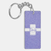 Paarse Glitter Persoonlijke Sleutelhanger (Voorkant Links)