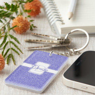 Paarse Glitter Persoonlijke Sleutelhanger