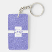 Paarse Glitter Persoonlijke Sleutelhanger (achterkant)