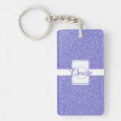 Paarse Glitter Persoonlijke Sleutelhanger (Voorkant)