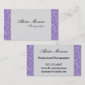 Paarse Glitter Persoonlijke Visitekaartjes (Voorkant / Achterkant)