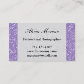 Paarse Glitter Persoonlijke Visitekaartjes (Achterkant)