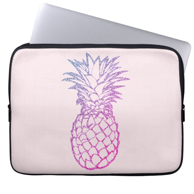 Paarse Glitter Pineapple-laptop - Sleeve (Voorkant)