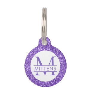Paarse Glitter Pink Sparkle  Girly Huisdierpenning