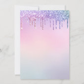 Paarse Glitter Pink Virtual 50th Birthday Party Kaart (Achterkant)