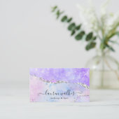 Paarse glitter prachtige make-up artiest visitekaartje (Staand voorkant)