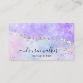 Paarse glitter prachtige make-up artiest visitekaartje (Voorkant)