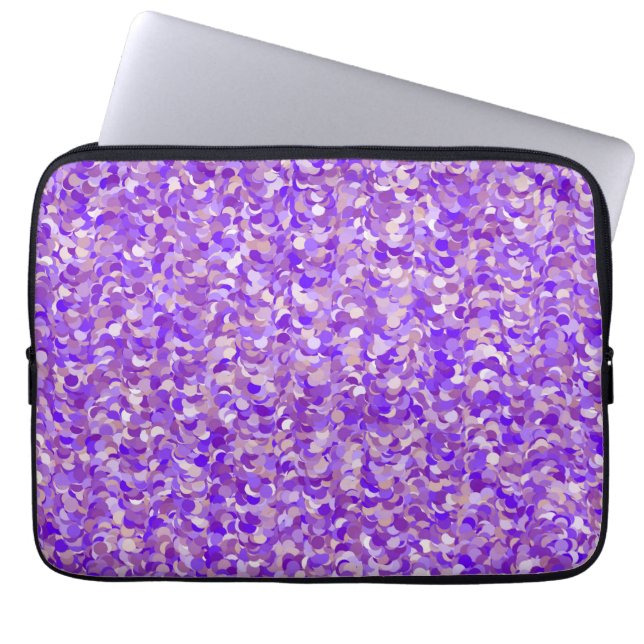 Paarse glitter prestige, klasbare vrouwelijke pil laptop sleeve (Voorkant)