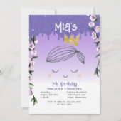 Paarse Glitter Prinses Meisjes Verjaardag Kaart (Voorkant)