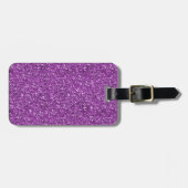Paarse Glitter Print Bagagelabel (Voorkant horizontaal)
