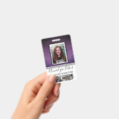 Paarse Glitter Professional CNA Zuster Foto Naam Badge (Handheld)