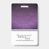 Paarse Glitter Professional CNA Zuster Foto Naam Badge (Achterkant)