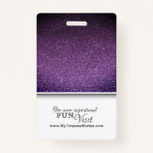 Paarse Glitter Professional CNA Zuster Foto Naam Badge (Achterkant)