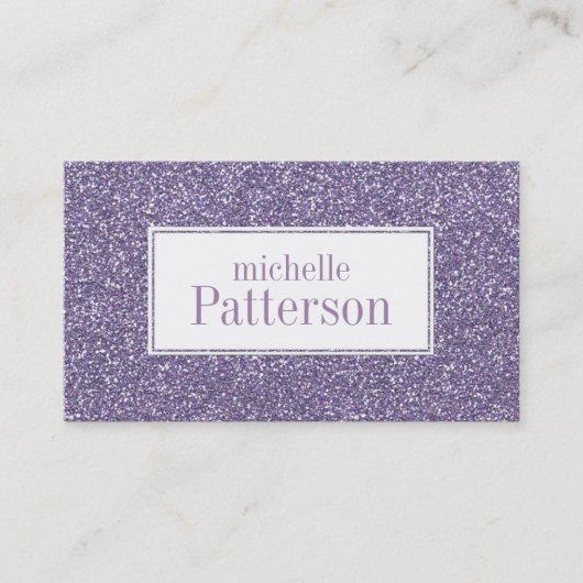 Paarse Glitter Professional Visitekaartjes (Voorkant)