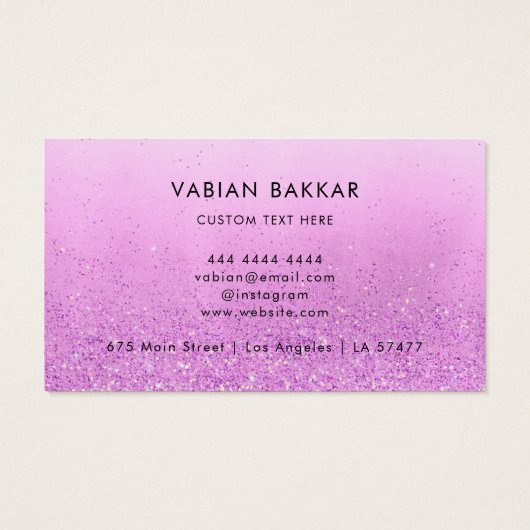 Paarse glitter Qr code modern Logo visitekaartje (Achterkant)