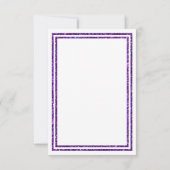 Paarse Glitter Rand - 3x5 Bruiloftsuitnodiging Kaart (Achterkant)