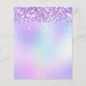 Paarse Glitter Regenboog Iriserend 40e Verjaardag Flyer (Achterkant)