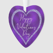 Paarse Glitter Romantisch Schrift Valentijnsdag Ornament (voorkant)