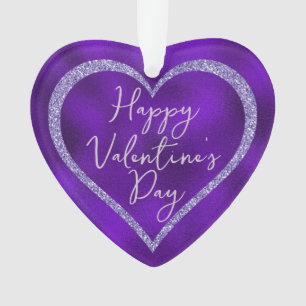 Paarse Glitter Romantisch Schrift Valentijnsdag Ornament