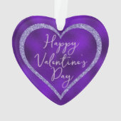 Paarse glitter romantische script Valentijnsdag Ornament (achterkant)
