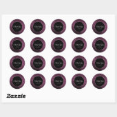 paarse glitter ronde sticker (Vel)